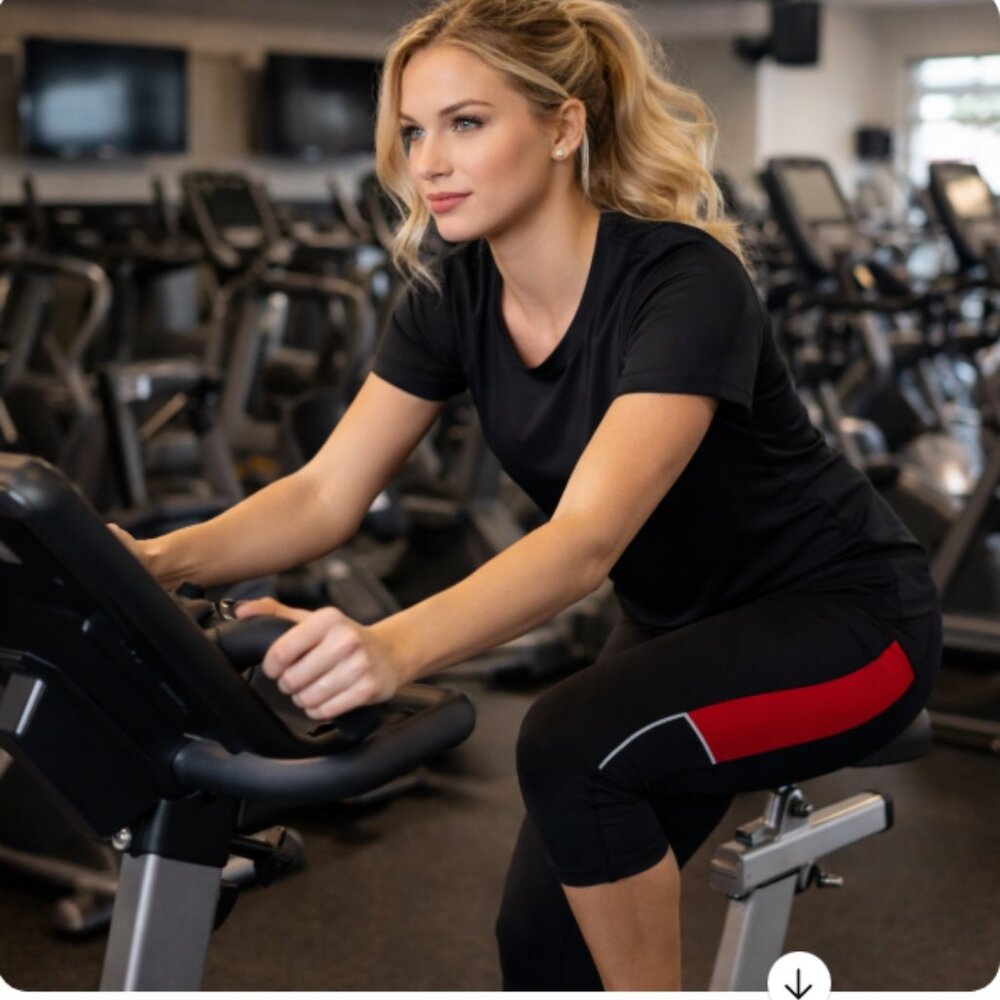 Nike Dri-FIT Capri Leggings 1X Black Red Athletic Running Crop Pants Biking Gym